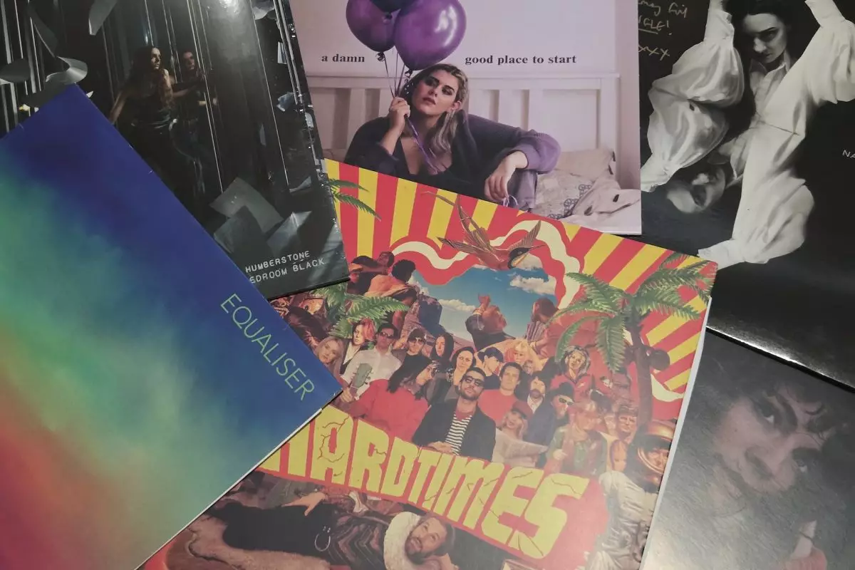 A photo of vinyl music releases