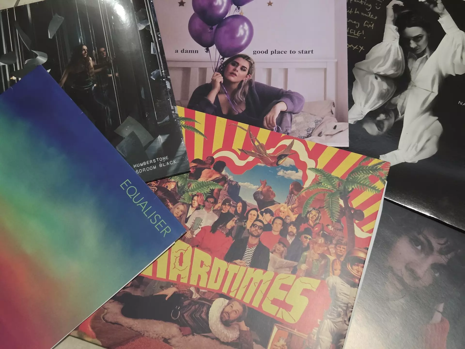 A photo of vinyl music releases